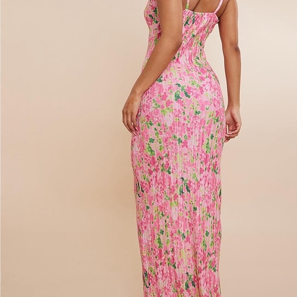 Jelly Brynn Cowl Neck Printed Plisse Maxi - Picture 3 of 4